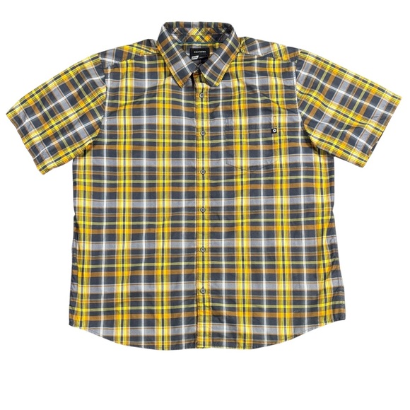 Marmot Other - Marmot Checked Plaid Button Shirt Men’s XXL Black And Yellow Short Sleeve Hiking
